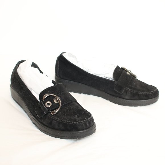 Stuart Weitzman Black Slip-On Loafer Moccasins - Picture 8 of 8